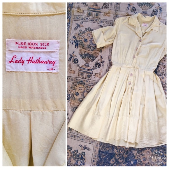 SOLD ON ETSY 💔 vintage 50s yellow silk dress - Picture 8 of 8